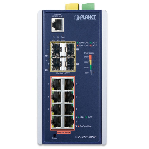 IGS-5225-8P4S » 12-port Managed Ethernet Switch