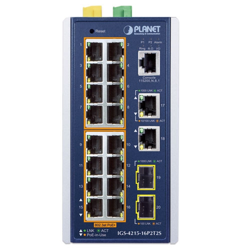 IGS-4215-16P2T2S » 20-port Managed Switch